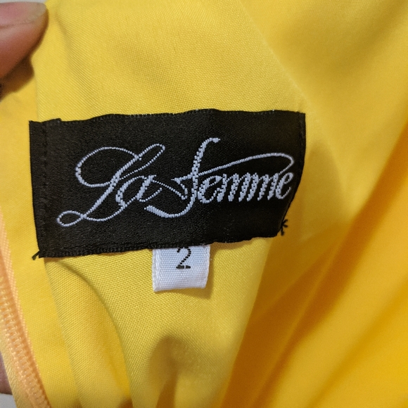 La Femme Yellow Strapless Dress - Picture 6 of 8